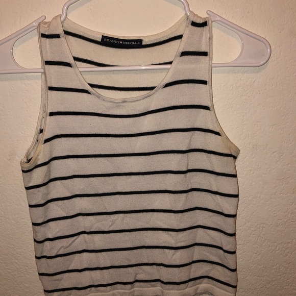 Brandy Melville black and white stripe tank top - Picture 3 of 3